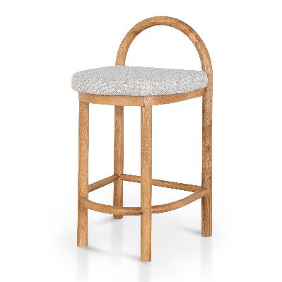 adir 65cm natural bar stool - clay grey