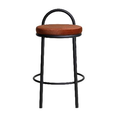 set of 2 - mclean 63cm black frame bar stool - red bronze