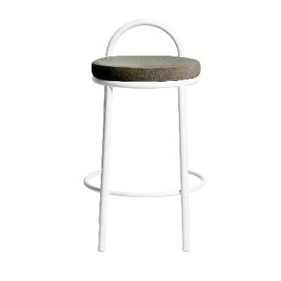 set of 2 - mclean 63cm white frame bar stool - dark moss green