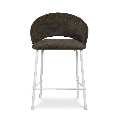 set of 2 - harrington white bar stool - dark moss green