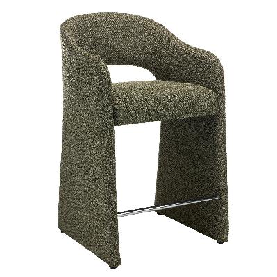 set of 2 - valtero 65cm fabric bar stool - twill green