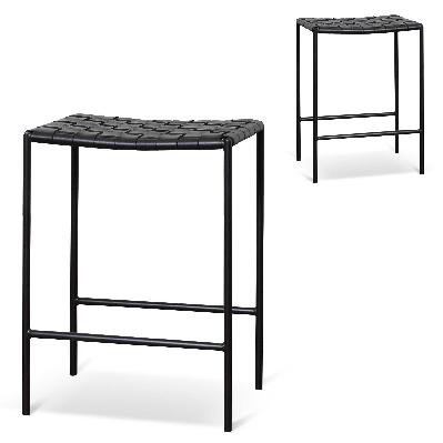 set of 2 - anika bar stool - black 