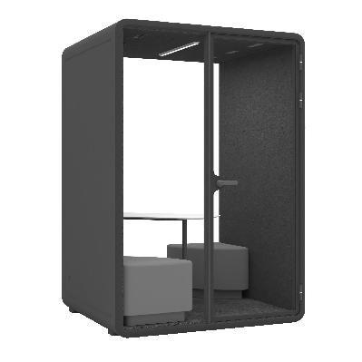 evolve 2 seater medium office pod - black by humble office