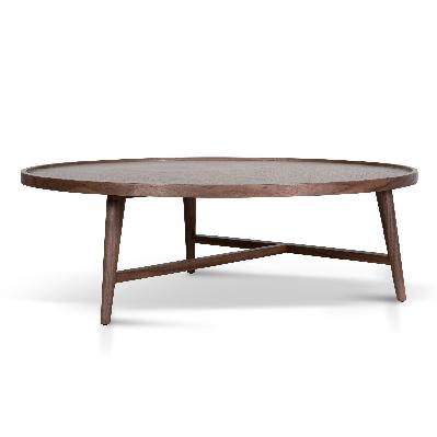 brenda 1.1m wooden round coffee table - walnut