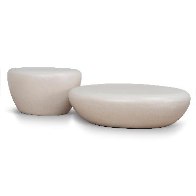 caliza nested coffee table - ivory beige