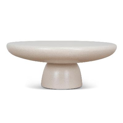 valona 80cm round coffee table - ivory beige