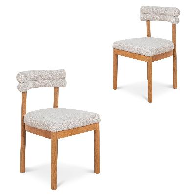 set of 2 - maron dining chair - coastal beige