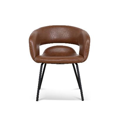 set of 2 - dalca black dining chair - antique brown
