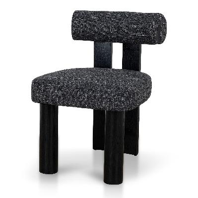 set of 2 - remy black dining chair - field charcoal