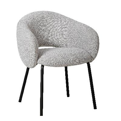 set of 2 - sora black dining chair - clay grey