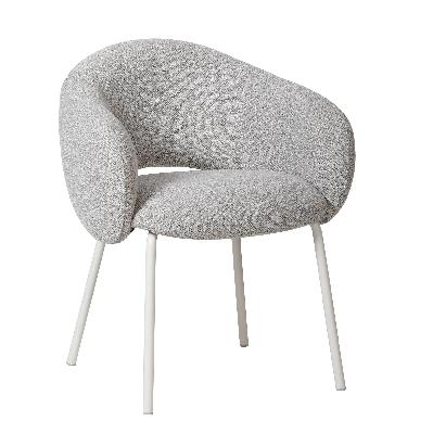 set of 2 - sora white dining chair - clay grey
