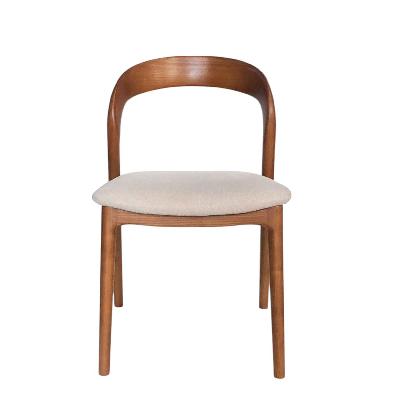 set of 2 - marlow walnut dining chair - naxos beige