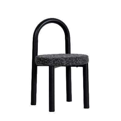 set of 2 - luzia black dining chair - field charcoal