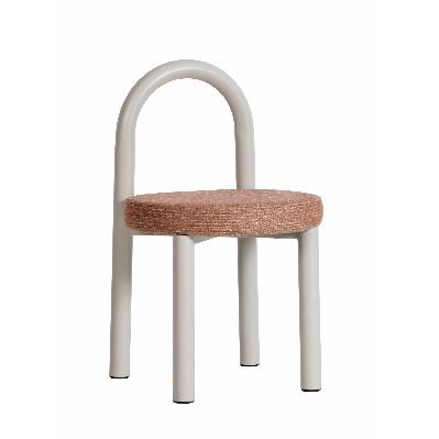 set of 2 - luzia white dining chair - russet brown