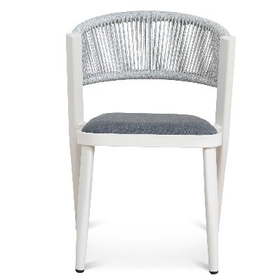 set of 2 - marzella sand white outdoor dining chair - grey