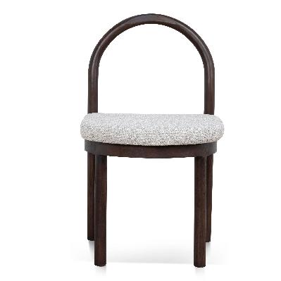 set of 2 - adir brown dining chair - clay grey