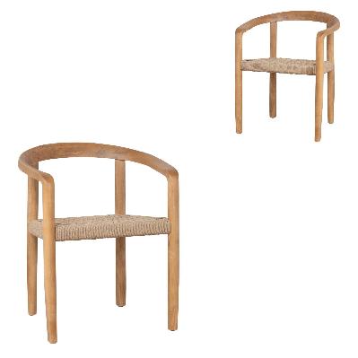 set of 2 - renley natural dining chair - naxos latte rope