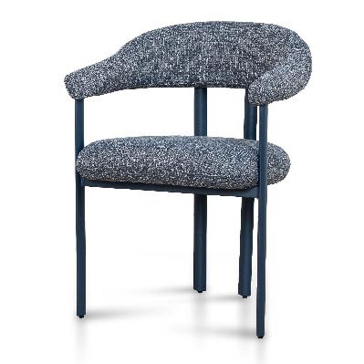 set of 2 - norrin blue sand dining chair - prussian blue