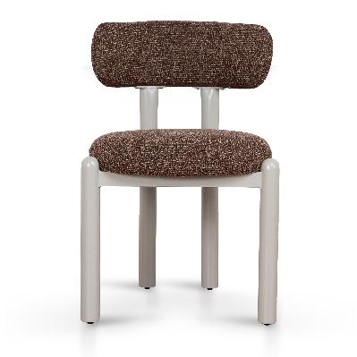 set of 2 - thalora cream dining chair - verona cinnamon weave