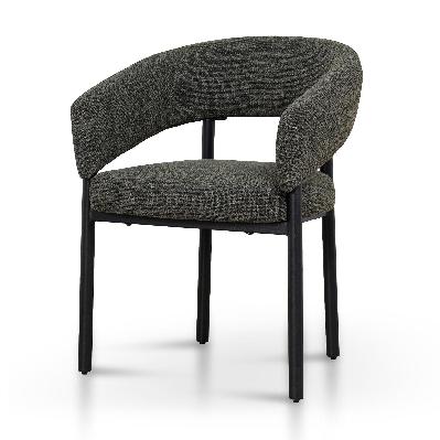 set of 2 - calyxo black dining chair - kaitoke green