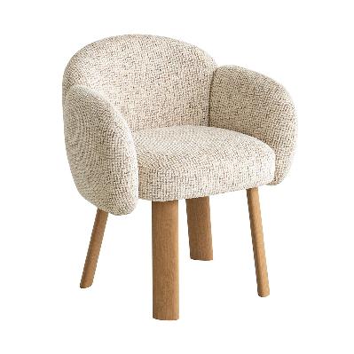 lorca natural dining chair - honeycomb white