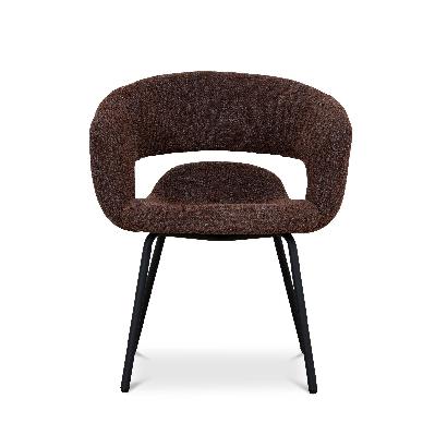 set of 2 - dalca black dining chair - moss brown