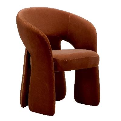 undine fabric dining chair - red bronze