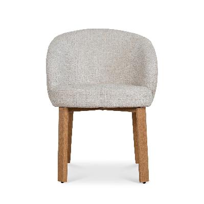 set of 2 - bruna natural dining chair - ivory beige