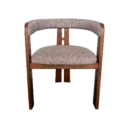 set of 2 - roux distressed walnut dining armchair - california taupe