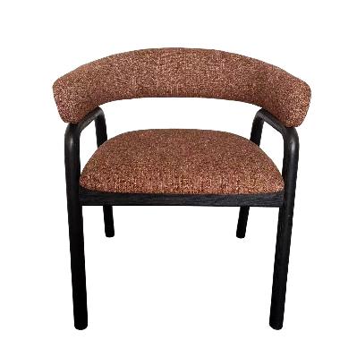 set of 2 - soren black dining armchair - california copper