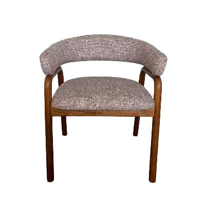 set of 2 - soren distressed walnut dining armchair - california taupe