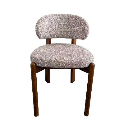 set of 2 - ansel distressed walnut dining chair - california taupe