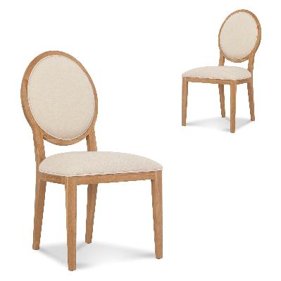 set of 2 - lula natural dining chair - dawn beige