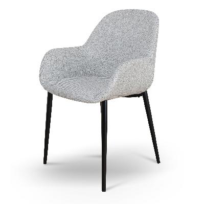 set of 2 - lynton fabric dining chair - silver grey