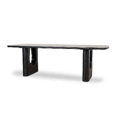 averra 2.4m recycled fir dining table - full black