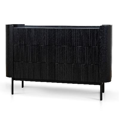 gemma 1.2m chest of drawers - full black