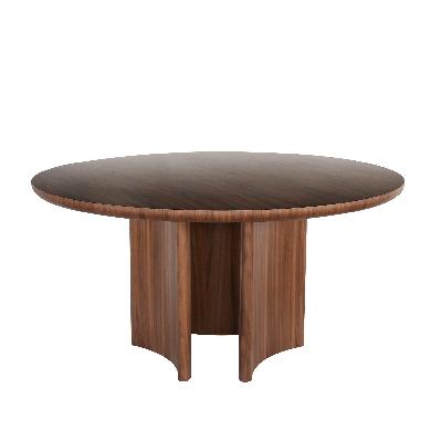 mira 1.5m round dining table - walnut