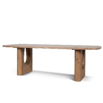 auralin 2.4m elm dining table - natural