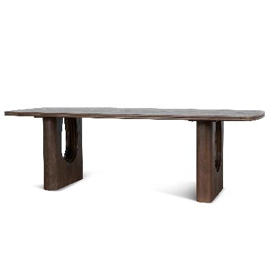 auralin 2.4m elm dining table - walnut
