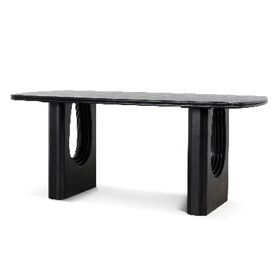 auralin 1.8m elm dining table - full black