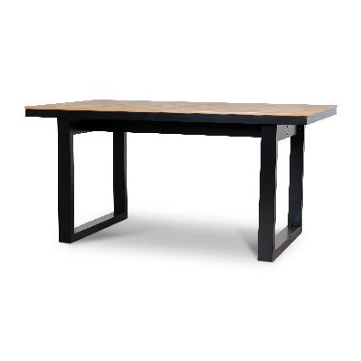 monderra 1.6m black outdoor dining table - natural