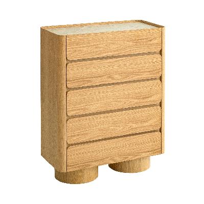 elandra stone top tallboy drawer - natural
