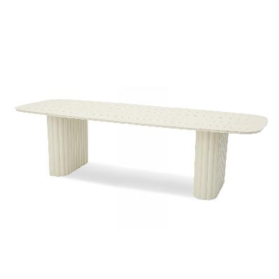 belvano 3m outdoor dining table - cream white