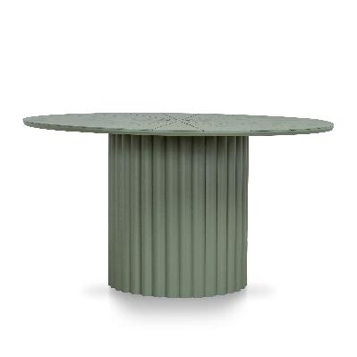 belvano 1.4m outdoor round dining table - sand green