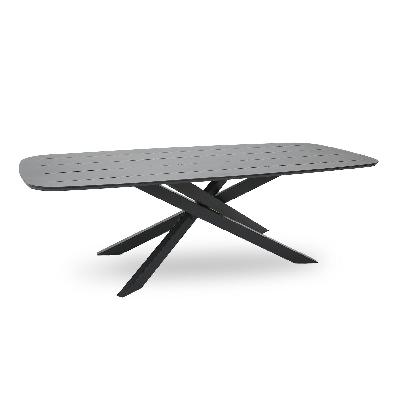 marova 2.4m outdoor dining table - sand dark grey