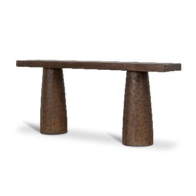floros 1.83m elm console table - dark brown