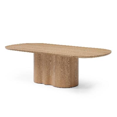valcen 2.39m oval dining table - ash natural