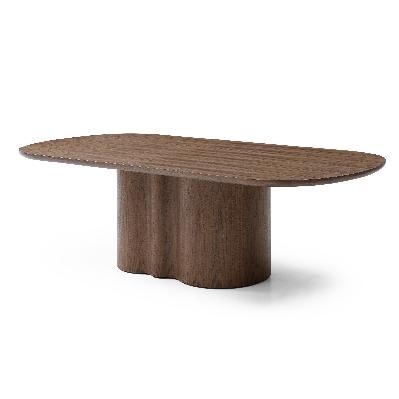 valcen 2.39m oval dining table - walnut