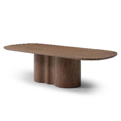 valcen 2.69m oval dining table - walnut
