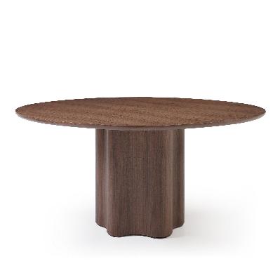 timo 1.6m round dining table - ash walnut